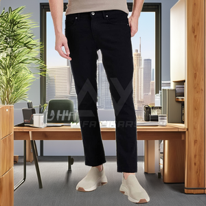 Pantalon slim homme uni pour le bureau et les occasions décontractées, confortable, avec logo à la taille, idéal pour toutes les saisons et les banquets. - Product Image 2