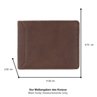 Dompet Pria Kulit Sapi Italia Asli dengan Logo Embos Custom, Kantong Koin Kulit Pendek, Dompet Lipat Tipis untuk Kartu Kredit, RFID