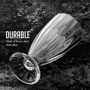 Verres à boire à rayures côtelées style fontaine à l'ancienne pour milk-shake, soda, glace, sundae, dessert, jus et cocktail - Product Image 2