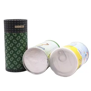 Metal tinplate cover small cylinder cardboard kraft paper cans tea paper cans packaging aluminum foil paper tubes