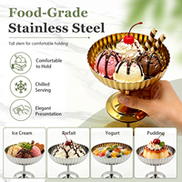Gobelets à dessert en acier inoxydable écologiques classiques OEM/ODM pour restaurants, cafés, hôtels avec logo personnalisé