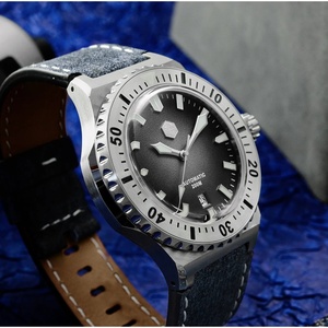 Montre de luxe pour homme San Martin SN0055-G, montre de plongée vintage de haute qualité, automatique, mécanique, bracelet en cuir, saphir, 20 bars - Product Image 4