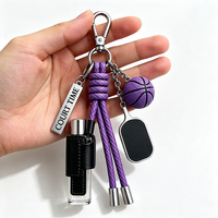 Porte-clés sport en cuir PU avec mousqueton et impression UV, mini flacon de parfum
