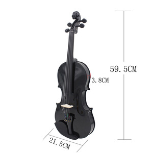 Violon en bois de tilleul <span class=keywords><strong>noir</strong></span> pour débutants, enfants et adultes, pratique, populaire, violon 4/4 - Product Image 5