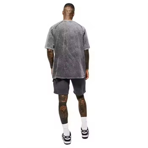 Camiseta de Hombre 2024, Estilo Hip Hop, 100% Algodón, Lavado Ácido, Talla Grande, Estilo Vintage, Tejida, en Oferta - Product Image 2