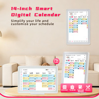 Kalender Dinding Digital 14 inci Layar Sentuh, Perencana Keluarga Pintar & Jadwal Tugas, Kalender Elektronik dengan Bingkai Foto & Rencana Makanan