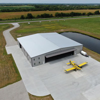 Hangar Moderno para Aviones, Estructura de Acero para Mantenimiento Aeroportuario, Almacenamiento de Aeronaves, Instalación Rápida