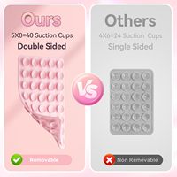 Gran oferta, ambos lados, 40 almohadillas de succión de silicona, soporte para teléfono móvil, Adhesivo de silicona antideslizante, soporte de succión trasera móvil