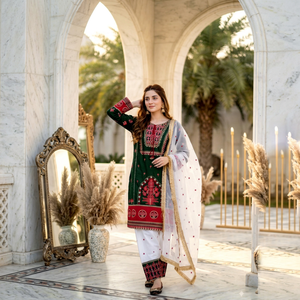 Ensemble de costume 3 pièces pour femmes, nouvelle création, broderie lourde et travail de sequins, style palazzo, broderie, tenue de soirée, vêtements de fête - Product Image 1