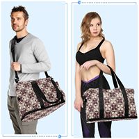 Tas Koper Desain Ulu Hawaiian Quilt Tahan Air Kapasitas Besar Set Tas Gym 2 PCS Tas Duffel Perjalanan Portabel untuk Wanita