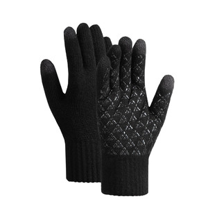 Mitaines tricotées chaudes pour hommes, style extérieur, compatibles écran tactile, avec doublure épaisse - Product Image 1