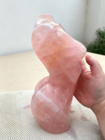 Großhandel Hochwertiger Natürlicher Rosenquarz Großer Weiblicher Torso Schnitzerei Schlanker Frauen-Göttin-Körper Modell Unregelmäßige Form Mode