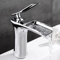 Robinet mitigeur de lavabo à cascade moderne Robinet d'eau chaude et froide de salle de bain personnalisé Robinet de lavabo monotrou en laiton