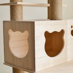 Casa de Madera de Lujo para Mascotas, Muebles para Gatos, Casa de Árbol para Gatos - Product Image 3