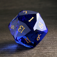 Lot de dés en verre taillés au diamant D20 de 21 mm pour jeux de rôle Dungeons & Dragons (20 faces)