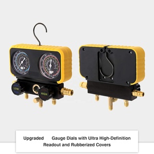 Juego de manómetro de 4 válvulas de aire acondicionado con válvula de bola Compatible con refrigerantes R1234yf <span class=keywords><strong>R134A</strong></span> y R600a R290 - Product Image 4