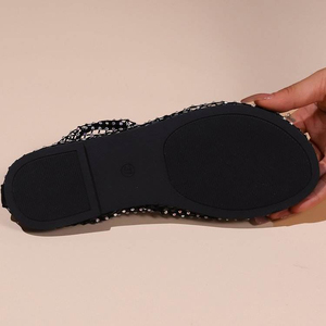 Sandalias Planas de Playa para Mujer con Cristales de Imitación, Punta Abierta y Malla Calada, Calzado Casual Femenino con Plantilla de Goma - Product Image 5