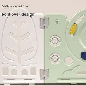 Parc de jeu pour bébé, clôture de sécurité intérieure multi-tailles, centre d'activités pour tout-petits avec balançoire, toboggan et <span class=keywords><strong>panier</strong></span> de <span class=keywords><strong>basket</strong></span> pour ramper et marcher - Product Image 2