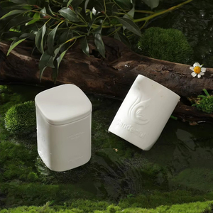 Bougie d'aromathérapie artisanale en cire de soja, dans un récipient en céramique, avec poésie tibétaine romantique, ornement décoratif, cadeau pour les fêtes et Diwali, végétalien - Product Image 1