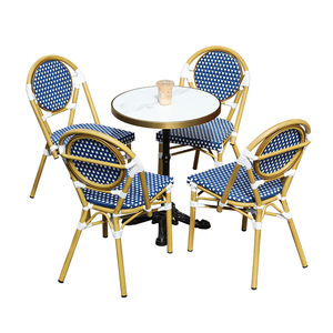Conjunto de Muebles de Jardín de Ratán Estilo Francés, 4 Plazas, Muebles de Patio Resistentes a la Intemperie - Product Image 1