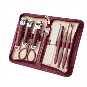 10Pcs 10 in 1 <b>Manicure</b> <b>Kit</b> Fingernail Toenail Clippers Scissor Set Nail File Ear Pick Pedicure Tools with Box - Product Image 3