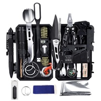 Kit de survie en cas de tremblement de terre pour homme, 60 en 1, pour le camping en plein air, avec lampe torche, pinces, stylo tactique, scie à fil, couteau