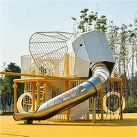 Équipement de terrain de jeu dôme personnalisé avec toboggan en spirale et passerelle, certifié CE, pour parcs et aires de jeux extérieures – Vente directe usine