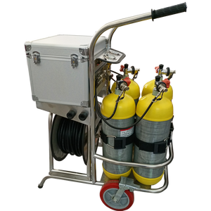 Chariot portable en aluminium pour SCBA avec poignée pliable, système d'air respirable à 4 sorties pour la lutte contre les incendies et les opérations de sauvetage dans les mines - Product Image 3