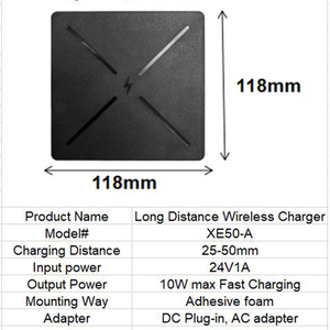 Emballage OEM Chargeur de bureau en bois dur 10W 50mm Chargeur sans fil à <span class=keywords><strong>induction</strong></span> invisible avec port DC de protection OTP/OVP pour téléphones - Product Image 4