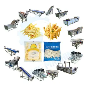 Línea de producción de patatas fritas congeladas, patatas fritas, patatas fritas, plátano, patatas fritas, máquina para hacer patatas fritas