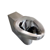Cuvette de toilette robuste en acier inoxydable, marque SIR, modèle S24103108, revêtement poudré, design arabe pour salle de bain, caractéristiques de sécurité