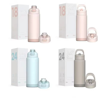 Flacon à eau courante isolé sous vide en acier inoxydable à double paroi de 18 à 32oz avec poignée et couvercle de verrouillage