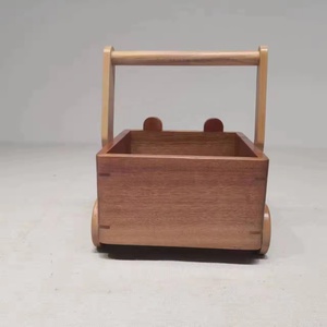 Cesta de almacenamiento de madera maciza hecha a mano con asa, bonito accesorio de oso de escritorio <span class=keywords><strong>para</strong></span> artefactos cosméticos y artículos <span class=keywords><strong>para</strong></span> bebés - Product Image 4