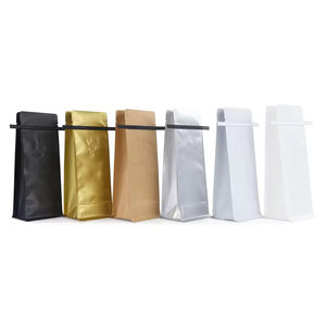 Bolsa de café con sellado rizado, bolsa mate para envasado de granos de café con tira adhesiva, plástico compuesto con sellado de ocho lados, personalizable. - Product Image 2