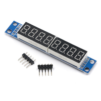 JIAQISHENG MAX7219 LED Dot Matrix 8-Digit Modul Kontrol Tampilan Tabung Digital 3.3V/5V Driver Serial Mikrokontroler 7-Segmen