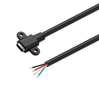 Kabel Pengisian Daya Tipe-C Female 2-Pin dengan Lubang Sekrup Tetap Kabel Data Tipe-C Male 4-Pin