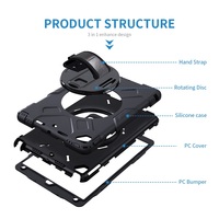 Étui robuste pour tablette avec sangle de poignet rotative à 360° pour iPad 10.2 10.9 Air 4 5 Mini 4 5 6 7, étui pour iPad Pro 11 12.9 13 pouces