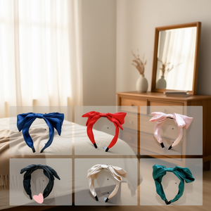 Diadema con lazo para el pelo, 12 unidades, colorida, de satén, ajustable, accesorio de moda para mujer, uso diario - Product Image 3