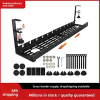 Pince de gestion de câbles sous bureau en métal extensible sans perçage, support de rallonge rétractable, organisateur de bureau 31 pouces