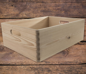 Vừa <span class=keywords><strong>Stackable</strong></span> THÙNG GỖ hộp 40x30x14 cm mở Top không-lidded xử lý không sơn đồng bằng trang trí thông cho tường dấu hiệu - Product Image 6