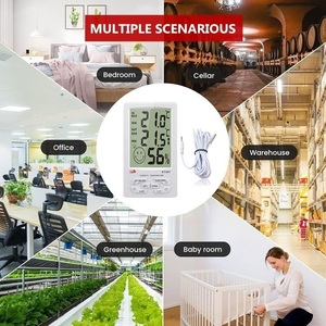 Nhiệt kế kỹ thuật số ẩm kế với cảm biến nhiệt độ điện tử trong nhà ngoài trời thermohygrometer hộ gia đình nhựa probe - Product Image 6
