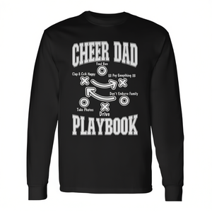 Cheer Dad Playbook T-shirt à manches longues noir unisexe taille adulte - Product Image 2