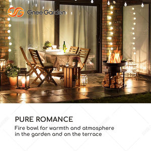 Barbecue extérieur en acier Corten avec bac à cendres amovible, télécommande et chariot pour bois de chauffage - Product Image 5