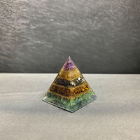 Pyramide d'orgonite 2025, dernière version, pour la richesse, l'abondance, l'améthyste, la pyrite, l'œil de tigre, la citrine, la jade verte, pierres précieuses, prospérité, croissance, amour