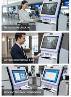 Kiosco de Autoservicio Todo en Uno de 21.5 Pulgadas, Terminal Modular con Pantalla Táctil y Soporte SDK para Servicios de Aeropuertos, Bancos y Gobierno