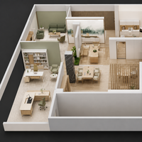 Service de rendu 3D pour bureaux : Visualisation et visite virtuelle pour une solution de rendu 3D réaliste de modèles de bureaux