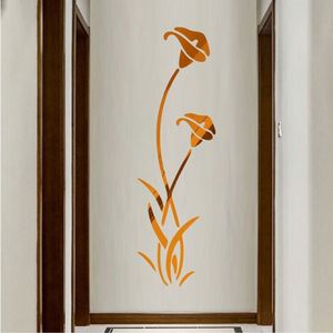 Sticker mural 3D en acrylique effet miroir Morning Glory - Décoration florale auto-adhésive pour salon, chambre et bureau - Product Image 2