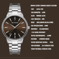 Montre de luxe unisexe à quartz, cadran en verre, bracelet en acier inoxydable 42 mm, logo personnalisé, mouvement japonais VJ32, étanche 5 ATM