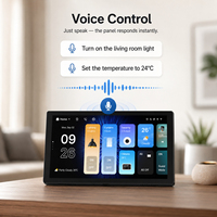 SIXWGH Panel de Control Inteligente Ultrafino de 7 Pulgadas con Pantalla OLED Deslizante, Asistente de Voz IA, Control por Aplicación, Pantalla HD 720P, Control Remoto IR