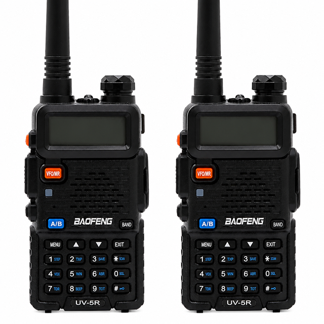BAO FENG BF UV-5R 8W Dual-Band VHF/UHF Handheld Transceiver LED Display 128 Channels High Power Walkie-Talkie 3-10KM Range IPX-1